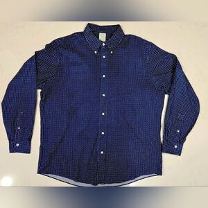 Brooks Brothers MILANO 100% Cotton Button Down Blue Long Sleeve Shirt Size XL